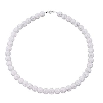 Wei&szlig;er Eisquarz Halskette ca. 45 cm 925 Silber ca. 250.15 ct