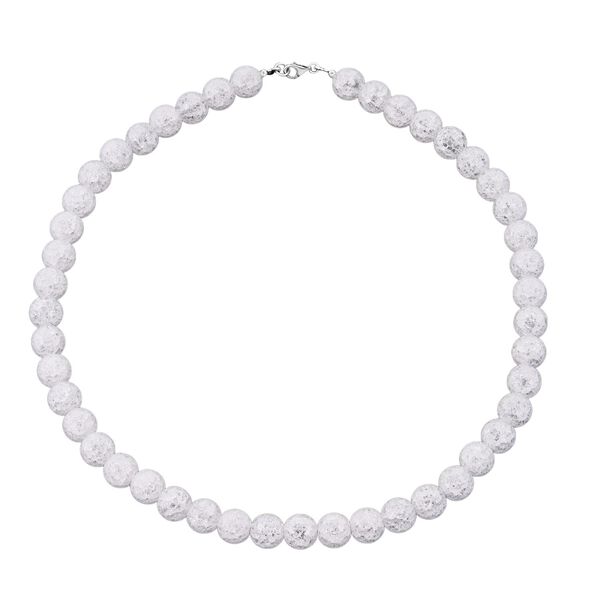 Wei&szlig;e Eis Quarz Halskette, 45cm - 250,15 ct.