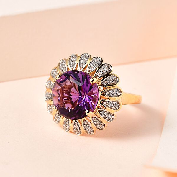 Afrikanischer Amethyst und Zirkon-Cocktail-Ring - 4,41 ct. image number 2