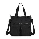 Crossbody-Schultertasche mit Mehrfachfächern, 31x30x14cm, Schwarz