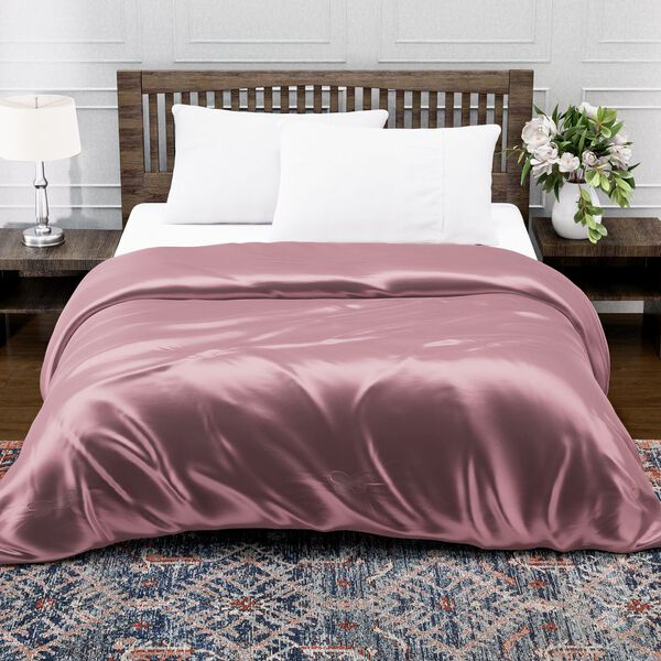Serenity Night Seidendecke aus 100% Maulbeerseide mit 500gsm Kunstdaunenf&uuml;llung, 135x200cm, Rosa image number 11