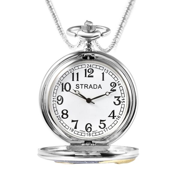 STRADA Taschenuhr mit 79cm Kette im Halbmond- und Sternmotiv, Japanisches Uhrwerk image number 6