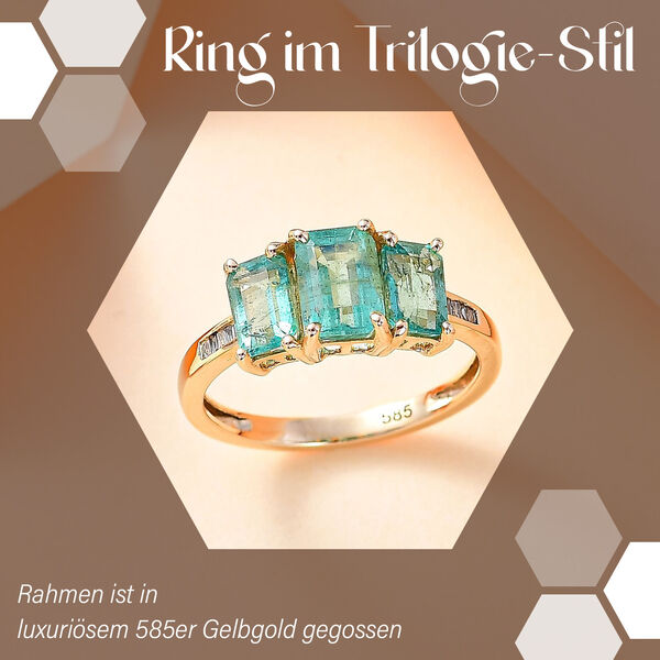 AAA Smaragd und Diamant Ring in 585 Gold - 2,32 ct. image number 2