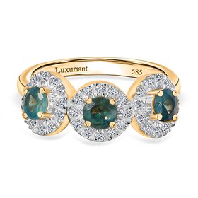 AAA Alexandrit, Lab Grown Diamant Ring 585 Gold (Größe 17.00) ca. 1,20 ct