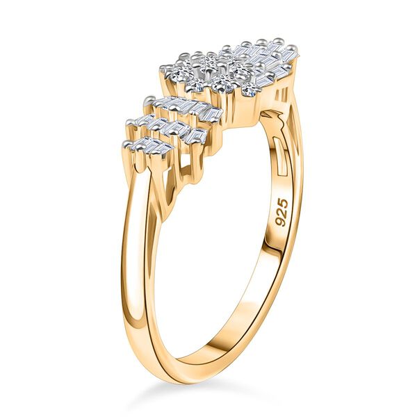LUXURIANT SI-GH Labor Diamant Ballerina Ring, 925 Silber 750 Gelbgold Vermeil - 0,50 ct. image number 4