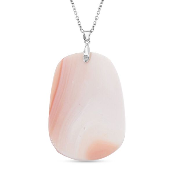 SEHR SELTENER - D'Joy Nat&uuml;rliche Rosa K&ouml;nigsmuschel Perle Anh&auml;nger mit Kette, ca. 50 cm 925 Silber rhodiniert image number 4