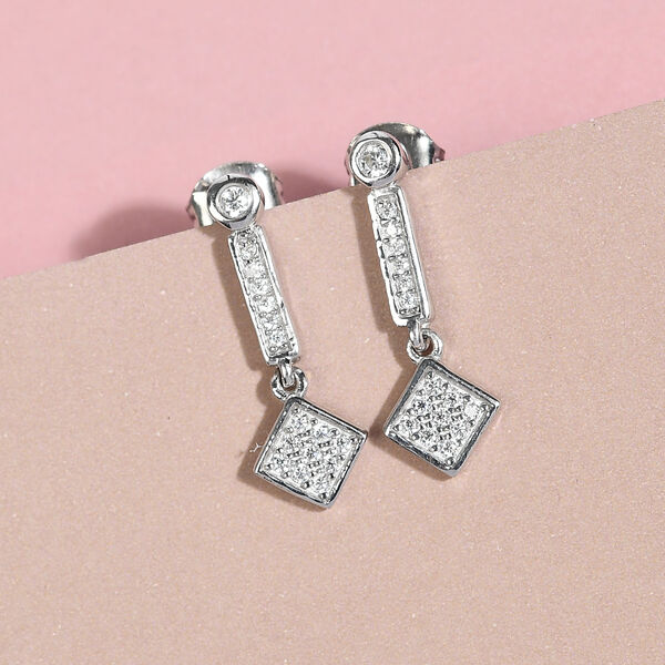 88 Facetten Moissanit Ohrh&auml;nger 925 Silber platiniert ca. 0,32 ct.&nbsp; image number 2