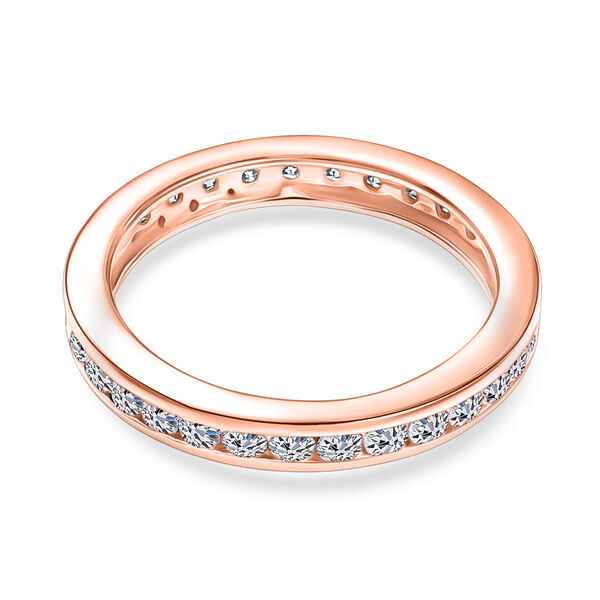 LUXURIANT SGL zertifizierter VS-EF Labor Diamant Ring, 925 Silber 750 Ros&eacute;gold Vermeil - 0,99 ct. image number 6