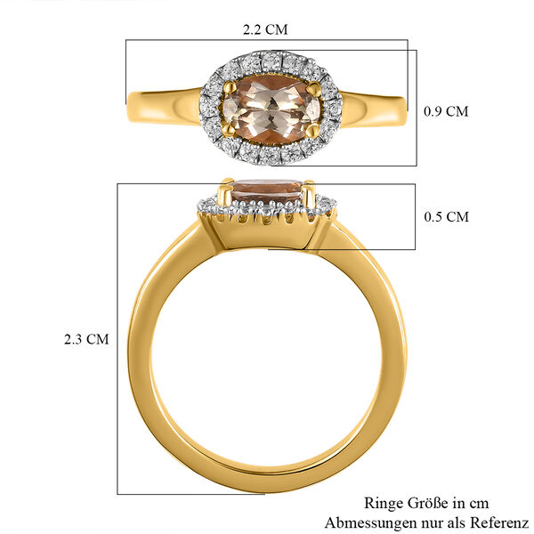 AAA Turkizit und wei&szlig;er Zirkon-Ring - 1,09 ct. image number 7