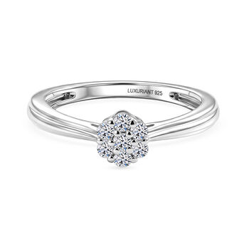 LUXURIANT SI-GH Labor Diamant Ring, 925 Silber rhodiniert - 0,20 ct.
