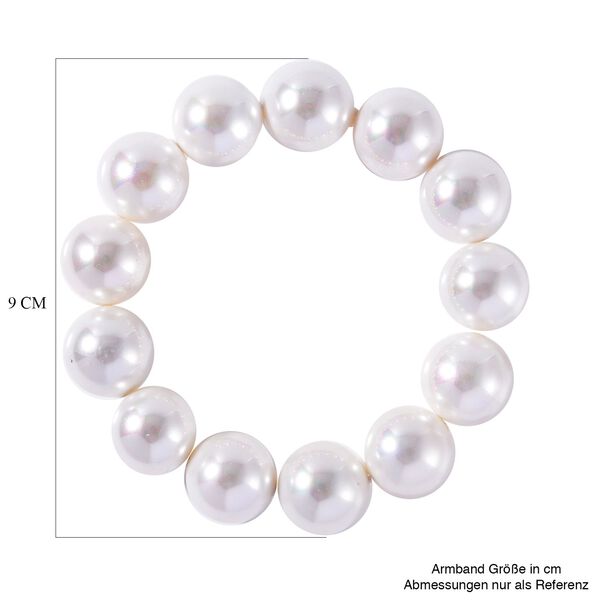 Weiße Muschelkernperle Armband, 18 cm image number 4