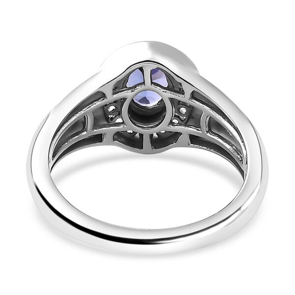 AAA Tansanit und Zirkon Halo Ring - 1,13 ct. image number 6