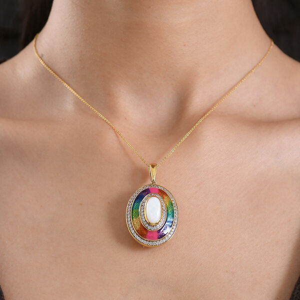 D'Joy AA nat&uuml;rlicher, &auml;thiopischer Welo Opal und Zirkon Ring und Anh&auml;nger mit 50cm Kette image number 3