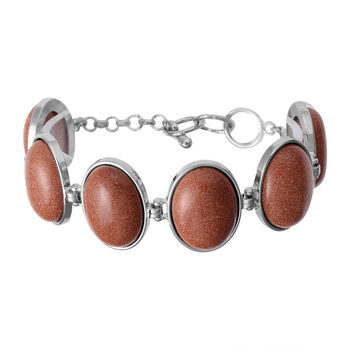 Gold-Sandstein-Armband, 19 cm, silberfarben ca. 122,00 ct