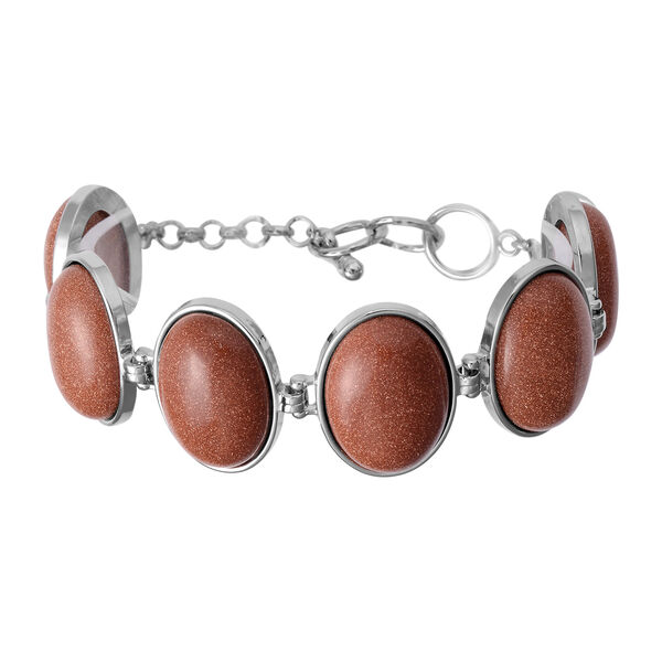 Gold-Sandstein-Armband, 19 cm, silberfarben ca. 122,00 ct