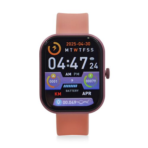 G21 Smartwatch, 2.01 Zoll HD Display, Herzfrequenz-, Blutdruck- und Blutsauerstoffmessung, Pinkes Silikonarmband image number 0