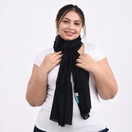 LA MAREY - Luxuri&ouml;ser und weicher Schal aus 100 % Kaschmirwolle, 70 x 195 cm, Schwarz