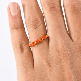 D'Joy AA Salamanca Feueropal Ring 925 Silber 750 Gelb Vergoldet (Größe 17.00) ca. 0,41 ct