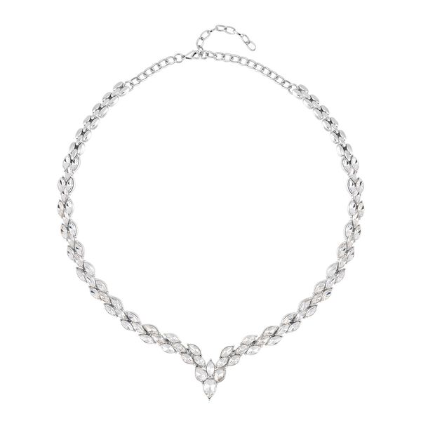 2er-Set- weiße Kristall-Ohrringe und Halskette - 60 ct. image number 2