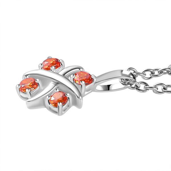 Designer Inspiriert XOXO Orange Zirkonia Schmuckset 925 Silber und Edelstahl image number 4