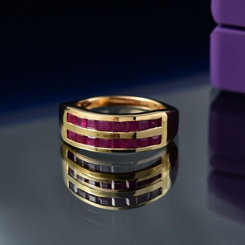 AA Rubin Ring, 925 Silber 750 Gelbgold Vermeil - 2 ct. image number 1