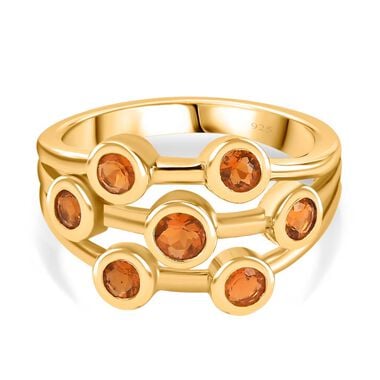 AA Salamanca Feueropal Ring 925 Silber Gelbgold Vermeil (Größe 17.00) ca. 0,66 ct