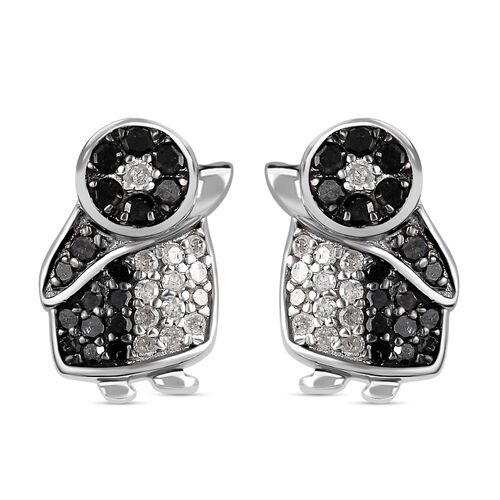 GP Italian Garden Kollektion - Weiße und schwarze Diamant und Kanchanaburi blaue Saphir-Ohrringe - 0,50 ct. image number 0