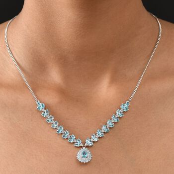 D joy AA Betroka Blauer Apatit Halskette ca. 45 cm 925 Silber rhodiniert ca. 8,66 ct.