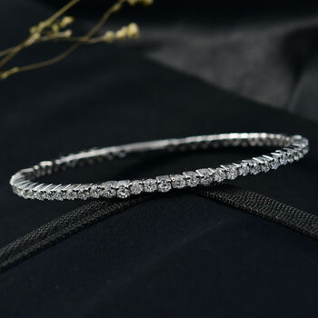 LUXURIANT SGL zertifizierter SI-GH Labor Diamant 19cm Armreif, 925 Silber rhodiniert - 5 ct.