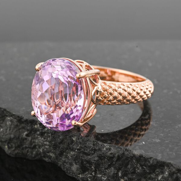 LUXORO zertifiziert und gepr&uuml;ft AAA Martha Rocha Kunzit Ring in 417 Ros&eacute;gold - 10,65 ct. image number 1