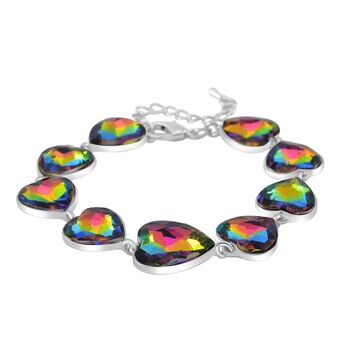 2er Set - Mysticher Regenbogen Kristall Armband und Ohrringe, Silberfarben