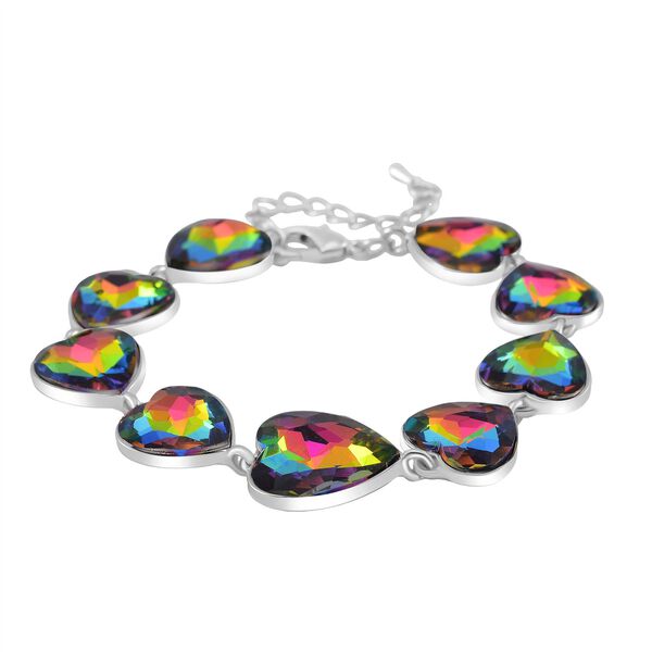 2er Set - Mysticher Regenbogen Kristall Armband und Ohrringe, Silberfarben image number 3