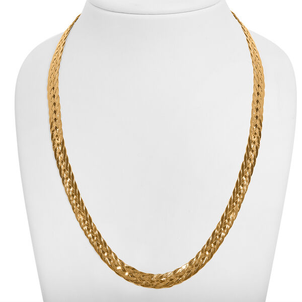 Italienische geflochtene 45cm Kette, 925 Silber vergoldet image number 1