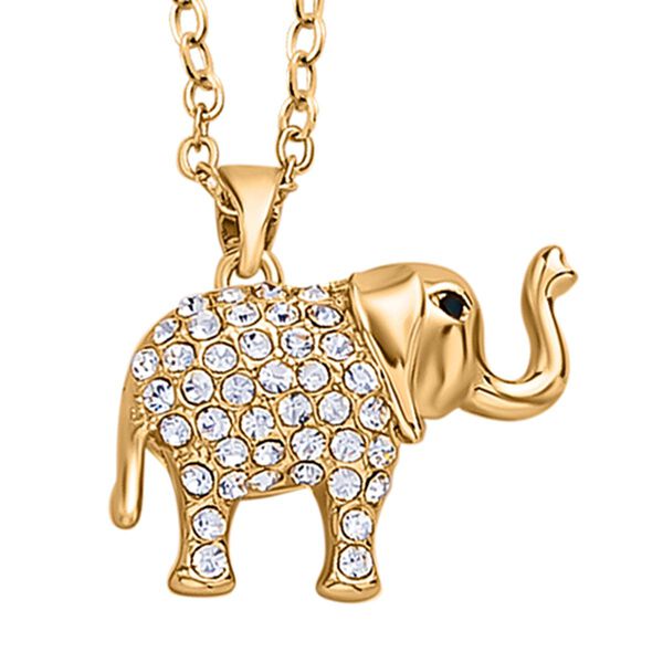 3er-Set, schwarze und wei&szlig;e Kristall-Ohrringe und Anh&auml;nger mit Ketten in Goldton - 1,03 ct. image number 3