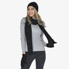 3er-Set, Strickkollektion - M&uuml;tze 21,5x15 cm, Schal 28x198 cm und Handschuhe 21x6 cm, Schwarz