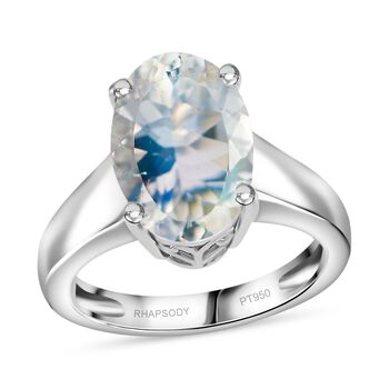 RHAPSODY AAAA Nat&uuml;rlicher Malagasy Mondstein Ring in 950 Platin - 4,13 ct.