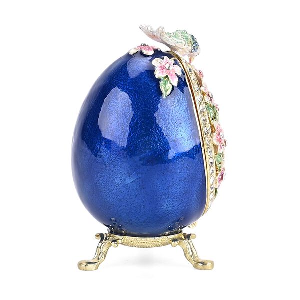 " Egsg shape Trinket Storage Box - navy                                     Material: Alloy + diamond size: 5*5*8.2cm  " image number 4