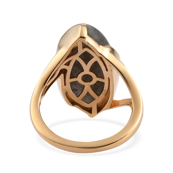 Feuer Labradorit Ring 925 Silber vergoldet  ca. 8,14 ct image number 6