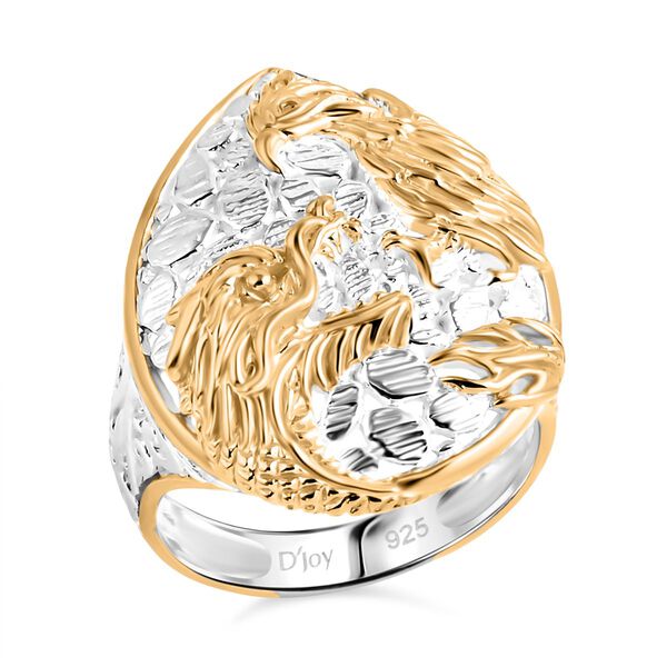Royal Bali - D'Joy Drachen und Phoenix Ring, 925 Silber 916 Gelbgold Vermeil (Größe 17.00) ca. 6,12g image number 0
