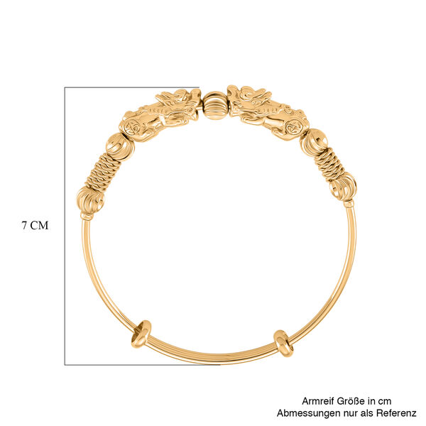 Nickelfreies Messing Armreif, Flexibles (18 - 19 cm) ca. 20,00g, Gelb Vergoldet image number 6