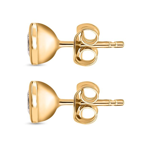 Moissanit Ohrringe, 925 Silber 750 Gelbgold Vermeil - 0,88 ct. image number 5