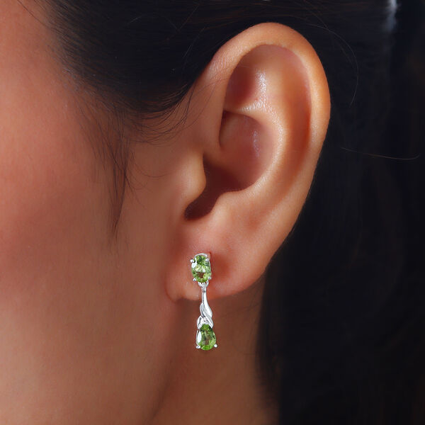 Nat&uuml;rlicher Peridot Ohrh&auml;nger 925 Silber ca. 1,88 ct&nbsp; image number 3