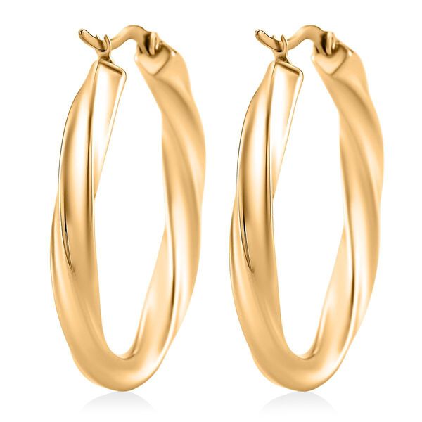 316L Edelstahl IP-Gelbbeschichtung Ohrringe 10,75g image number 4