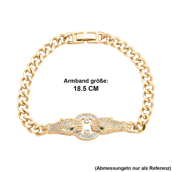 Wei&szlig;er Zirkonia, Gr&uuml;ner Zirkonia Armband ca. 19 cm Nickelfreies Messing image number 5