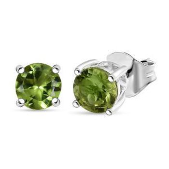 Nat&uuml;rliche Peridot Ohrringe, 925 Silber rhodiniert - 1,30 ct.
