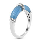 Blau Jade und Zirkon Ring 925 Silber Rhodium-Überzug image number 3