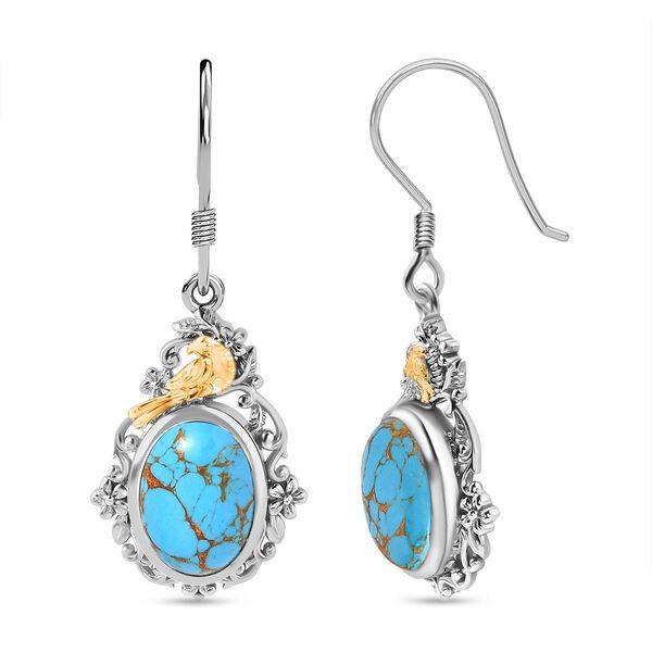 Blaue Mojave-T&uuml;rkis-Ohrringe- 11,40 ct.