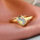 Natürlicher Äthiopischer Opal und Zirkon Ring 925 Silber vergoldet image number 1