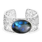 Labradorit Armreif ca. 19 cm Messing ca. 70.61 ct