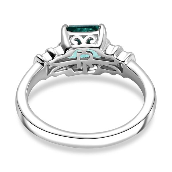 RHAPSODY - AAAA Pirineu Lagunen Turmalin (ASSCHER SCHLIFF), Weißer Diamant SGL zertifiziert Ring 950 Platin (Größe 20.00) ca. 1.97 ct image number 6